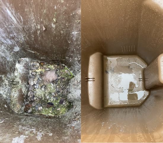 Bac de recyclage – Avant/Après